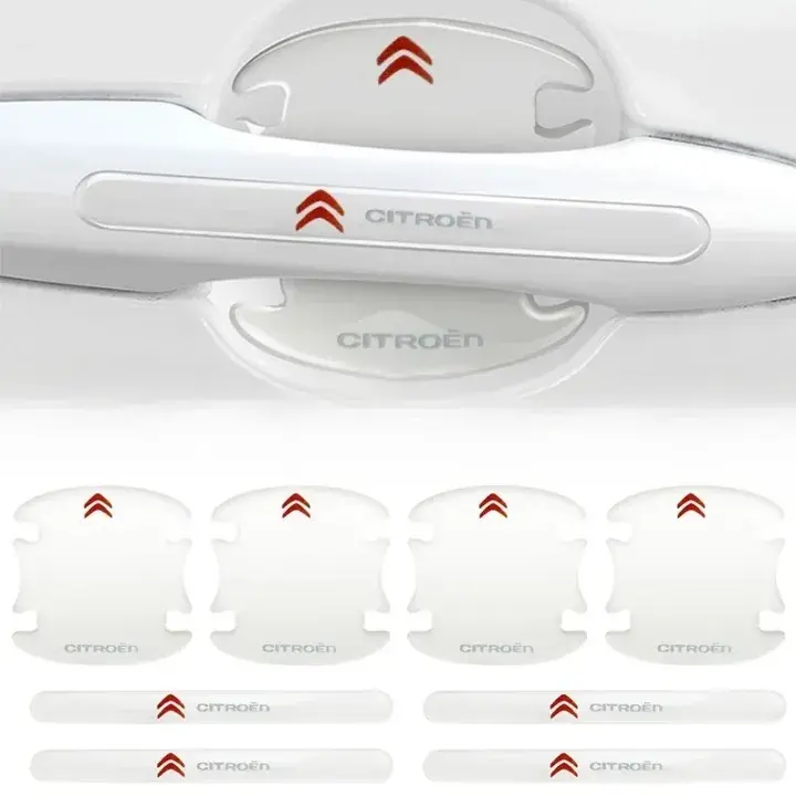 Zamów teraz Przezroczyste Naklejki Pod Klamki drzwi samochodu Citroen z Logo 8 sztuk