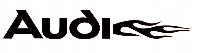 Wysoka jakość NAKLEJKA BEZ TŁA NA AUTO SAMOCHÓD SZYBĘ AUDI PŁOMIEŃ